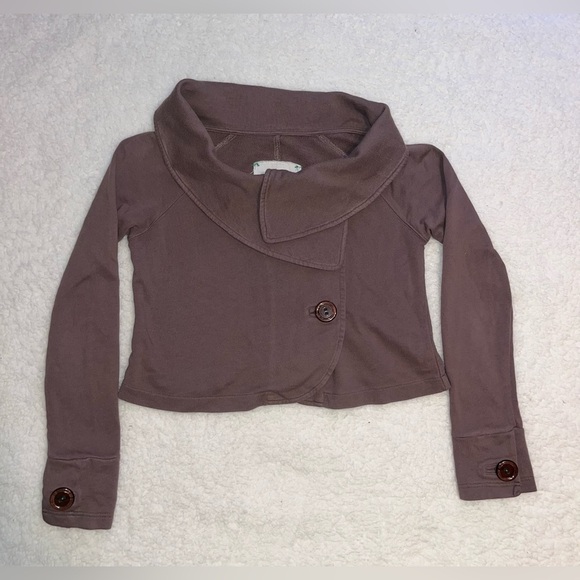 Allihop by Anthropologie Three Button Cropped Jacket Women’s Small - Picture 1 of 7